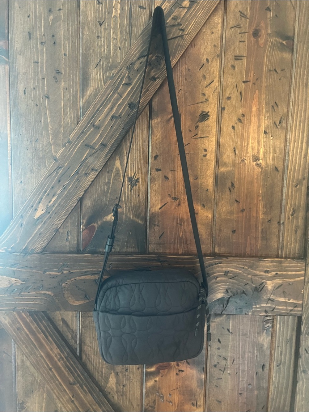 lululemon athletica Black Quilted Crossbody Messenger Bag